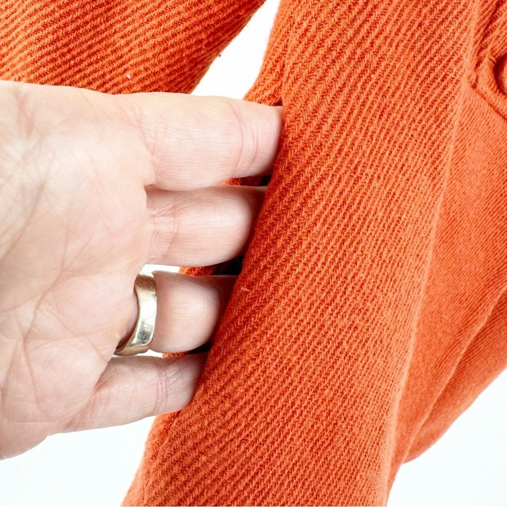 ✅ JANIE AND JACK ORANGE BUTTON‎ FRONT LONG SLEEVE JACKET SIZE 2T-3T
